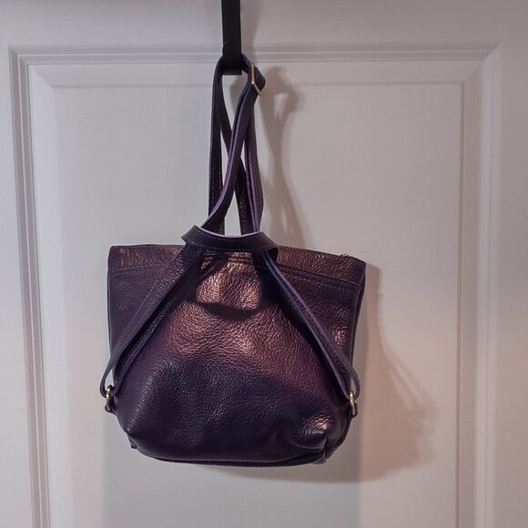 Portland Leather Small Tote Backpack, Cobalt blue, NWT - Picture 10 of 11